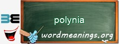 WordMeaning blackboard for polynia